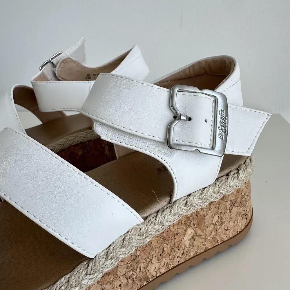 Dr. Scholls Shoes Womens 9.5 Ellie Platform Sandals Wedge Ankle Strap Espadrille